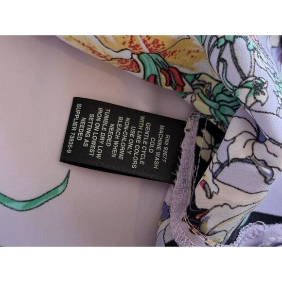 Liz Claiborne Career Silky Purple Flora Blouse Womens XL NWT Shirt Top Boho - Picture 7 of 15